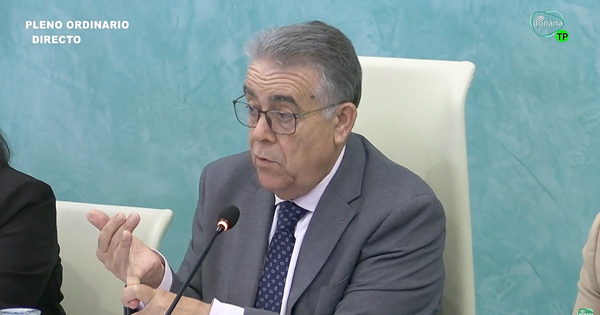 El alcalde de Almonte, Francisco Bella, interviene en el Pleno municipal